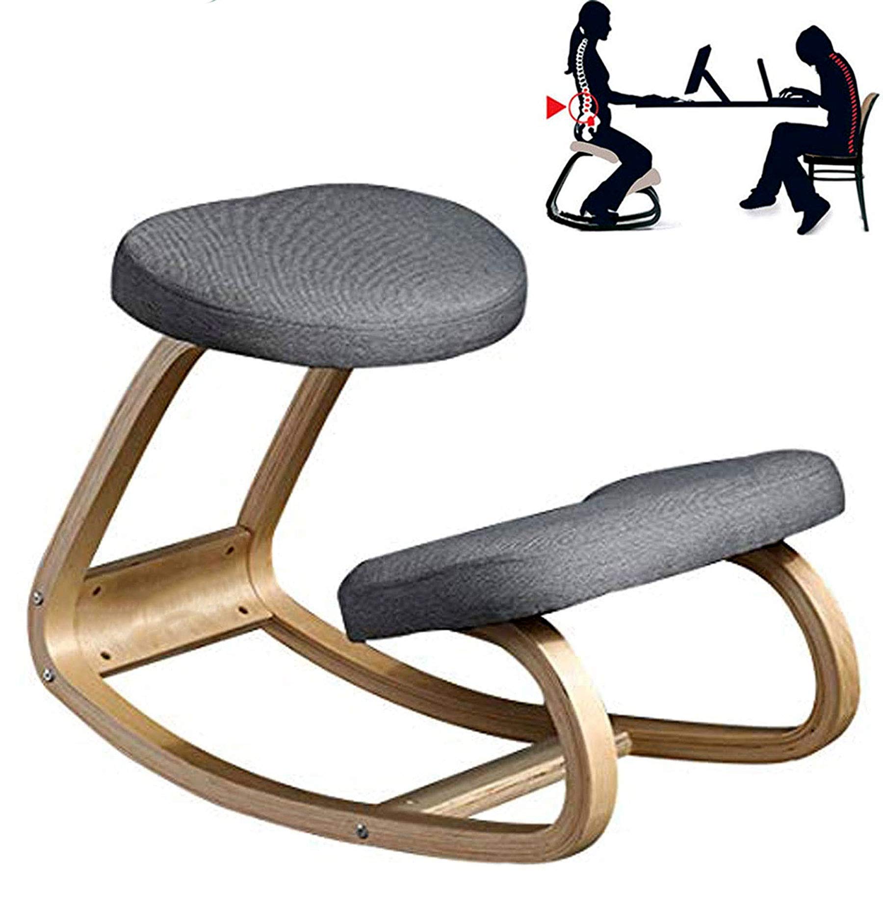 Buy LXX Ergonomic Kneeling Chair for Home and Office, Posture Kneeling Chair, Wooden Rocking