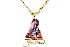 Custom Picture Necklace for Women, Personalized Name Photo Necklace