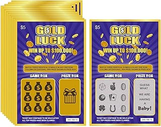 12 Gold Luck Pregnancy Announcement Fake Lottery Scratch Off Tickets, Great Idea for Pregnancy Reveal