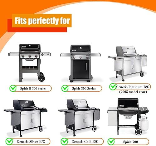 Miniatura 3 de GRISUN Plancha de hierro fundido para Weber Spirit 300, Spirit II Serie 300 Grills, Genesis Silver BC, inserto de parrilla para parrilla, piezas de
