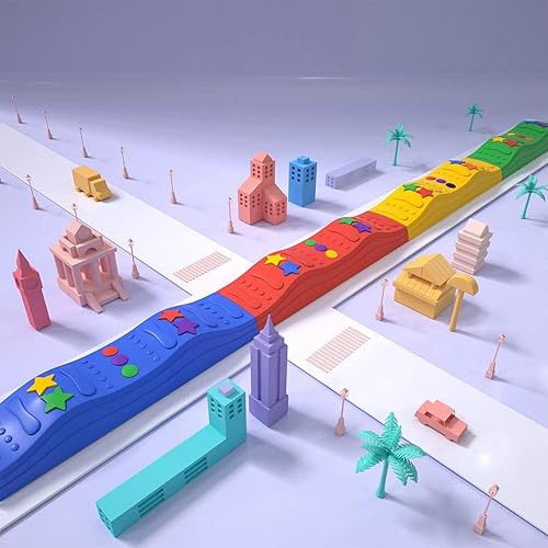 Miniatura 9 de Kids Balance Beam Toddler Stepping Stones Max Load 220LBS Non-Slip Textured Surface & Rubber Pads Bottom Promote Agility Coordination Five Star