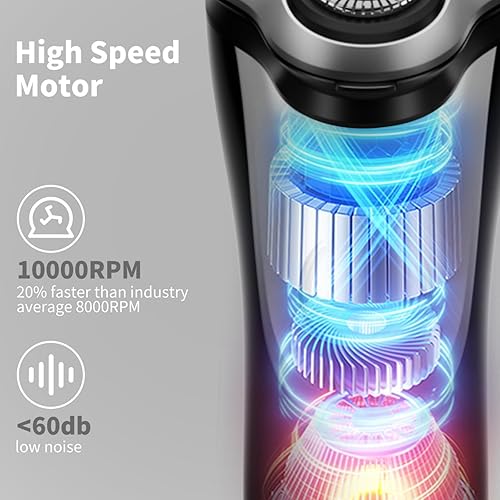 Miniatura 5 de Maquinilla de afeitar eléctrica para hombres con recortadora desplegable, afeitadora eléctrica impermeable IPX7 para hombre, afeitadoras