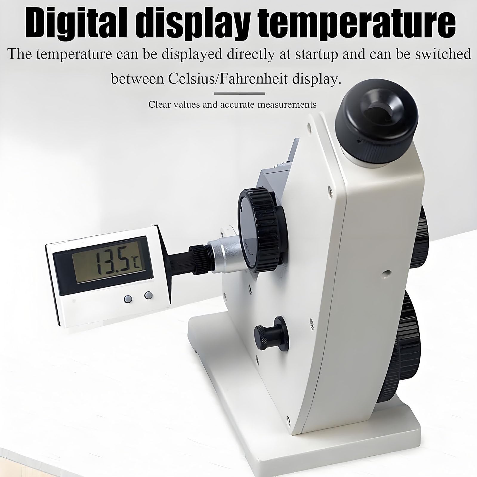 Refractómetro monocular Abbe, 1.3000-1.7000 ND, medición Brix del 0-95%, precisión 0.0002, con termómetro digital, para laboratorio y educación científica