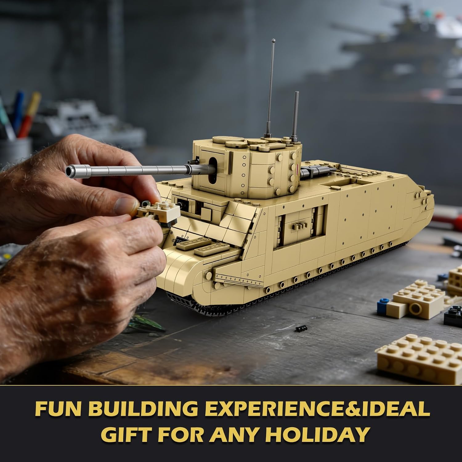 Reobrix TOG2 Tank Building Set, WW2 Army Tank Toys Building Kit 77032, Collectible Military Tanks Toy Model Set, World of Tanks Authorized, Ideal Gift for Military Enthusiasts Age 14+, 1427PCS