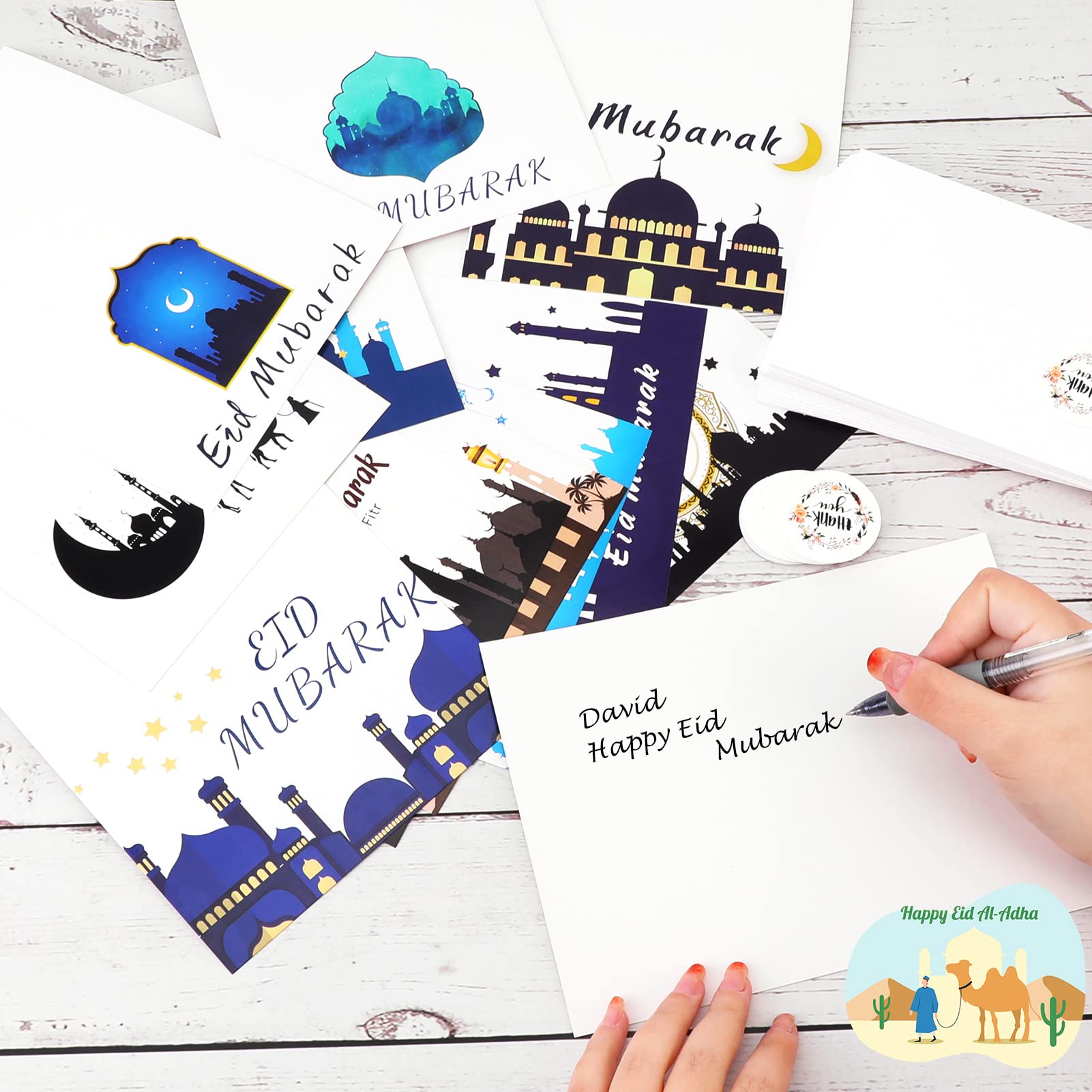MONCAP 24 pezzi Ramadan soldi carte Eid Mubarak biglietto d'auguri Ramadan Mubarak biglietti d'auguri soldi regali Eid Mubarak soldi buste per famiglia bambini amici musulmani islamici Eid Mubarak