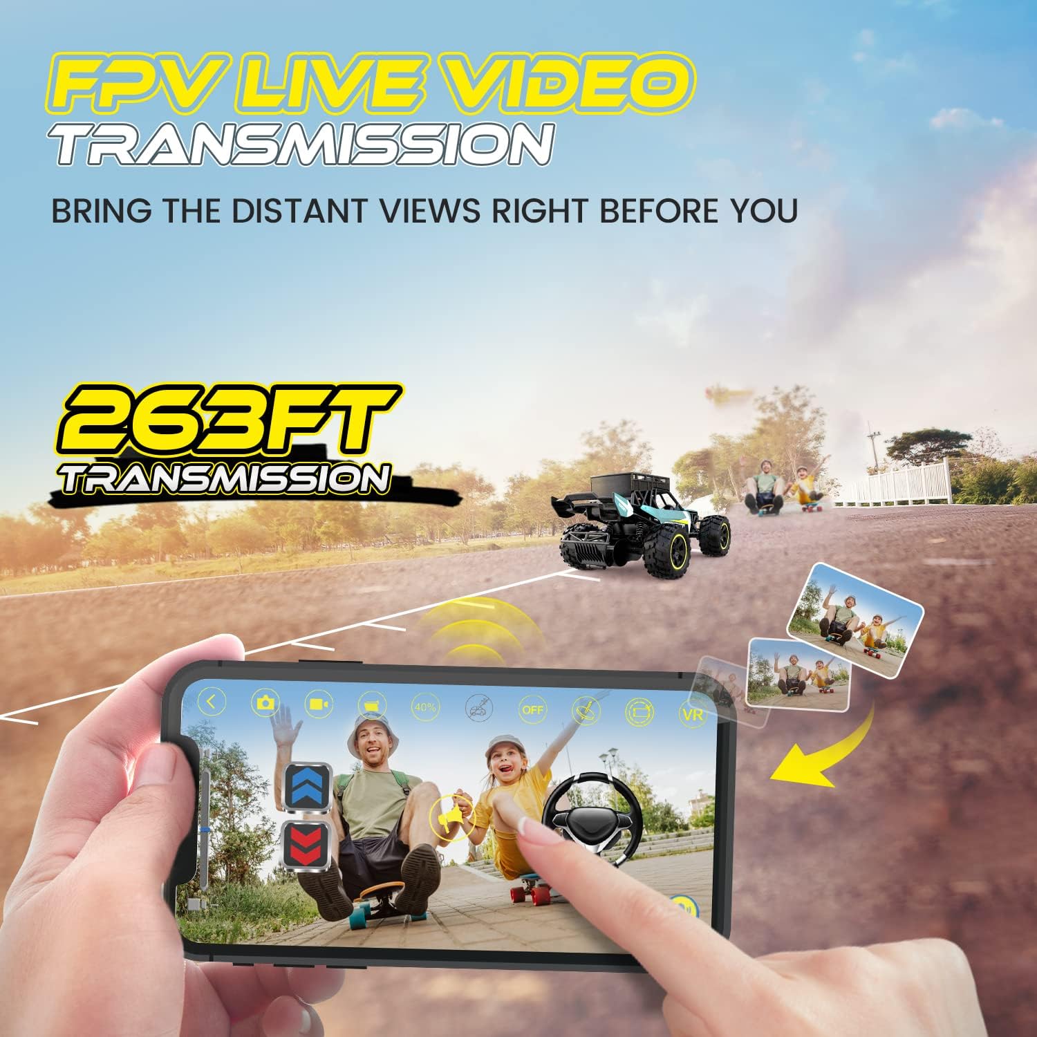 O WOWZON RC Car with 5G HD 1080P FPV Camera, 2.4Ghz Remote Control Car w/Walkie Talkie Function, 60 Mins Play, 1:20 Scale High Speed Electric Carrier Vehicle Monster Trucks for Kids Adults