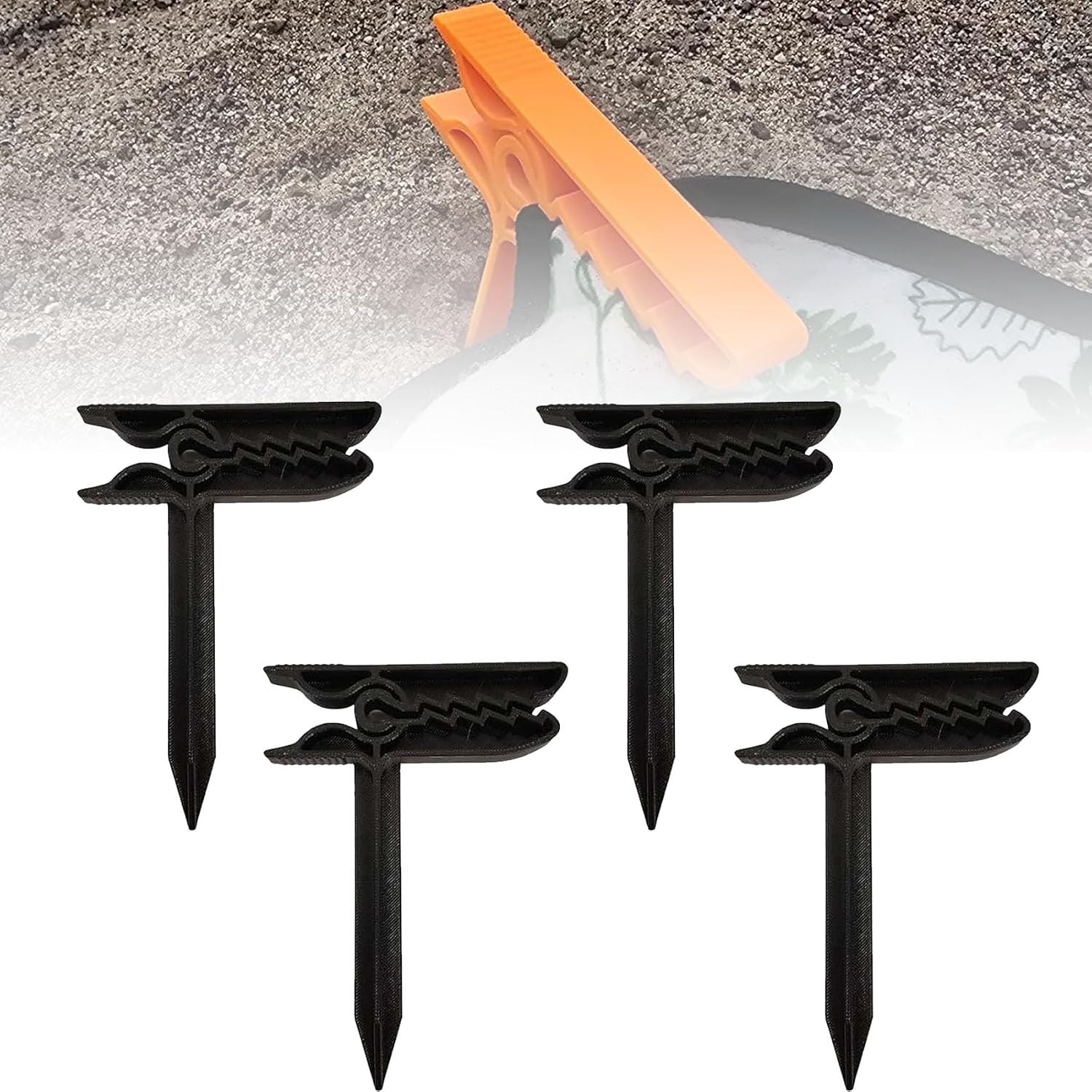 Dinosaur Shape Beach Towel Clips, Windproof Sand Secure Holder for Beach Blanket, Picnic Mat & Pool Chair, Serrated Grip Towel Holders, Portable Camping Outdoor Fasteners (Black,#4)