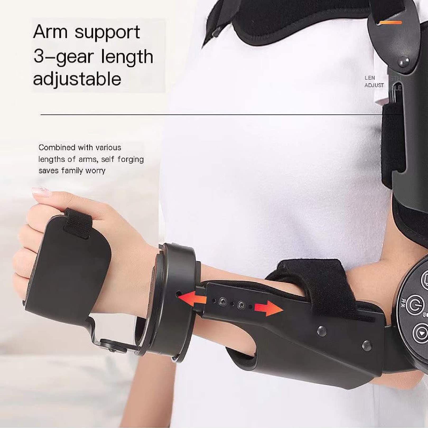 Ellenbogenbandage Trainingsgerät für Schlaganfall-Rehabilitation – Elektrischer Gelenkflexions- und Verlängerungstrainer für Hemiplegie