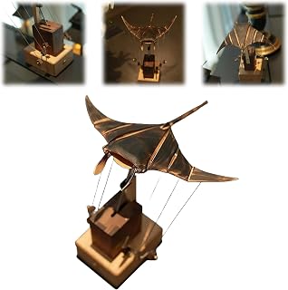 Upgraded Version Handmade Wooden Electric Bionic Manta Ray Ornament, Electric Bionic Manta Ray Swimming Posture, Lifelike Mechanical Ocean Decoration, Unique Handmade Gift for Desk, Home or Office