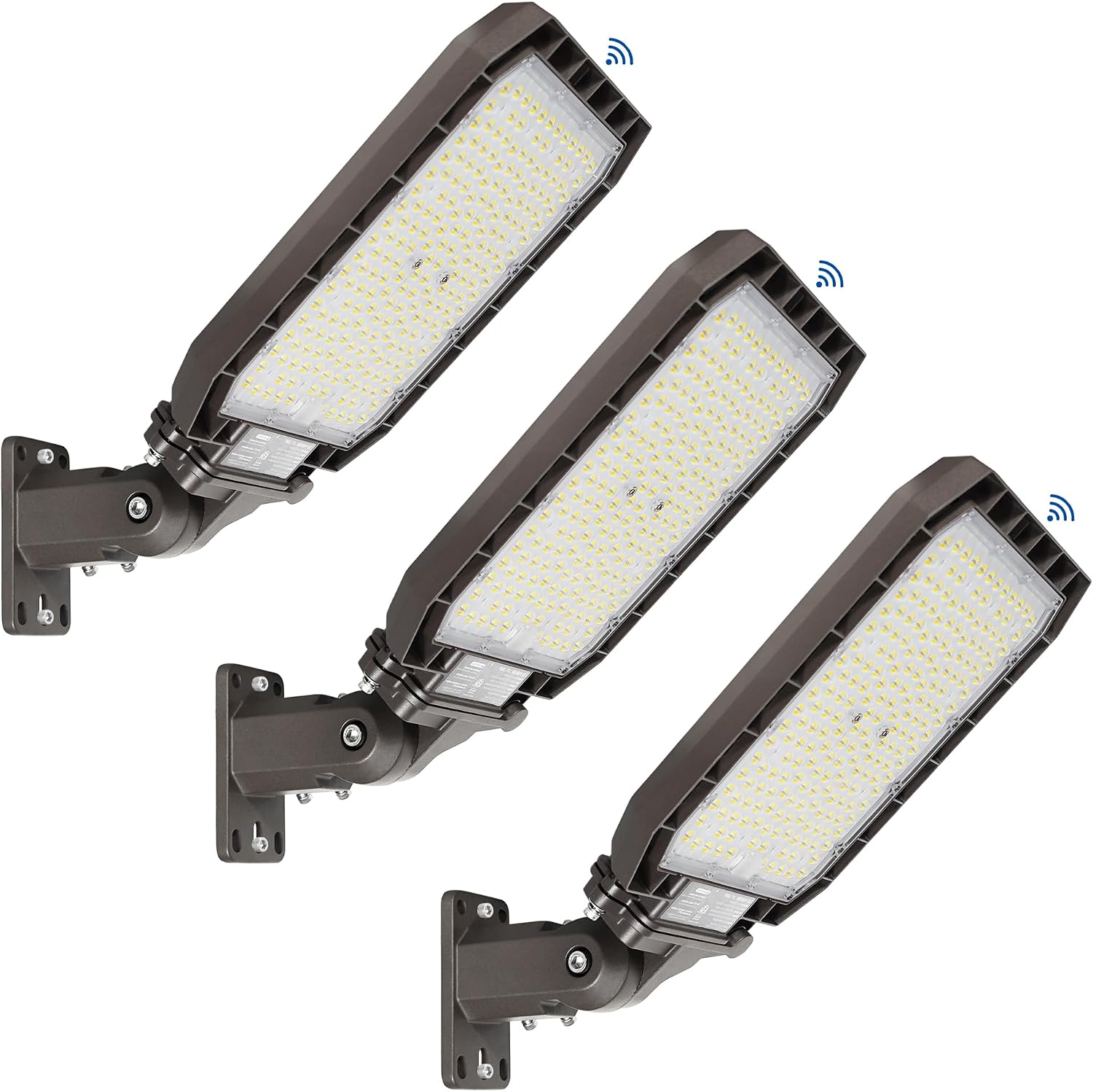 LTBLIGHT 3-Pack 320W LED Parking Lot Light, 51200LM 5700K Daylight, Dusk to Dawn Security Light with Timed Dimming, Waterproof Ploe Lights for Commercial Street Yard Warehouse