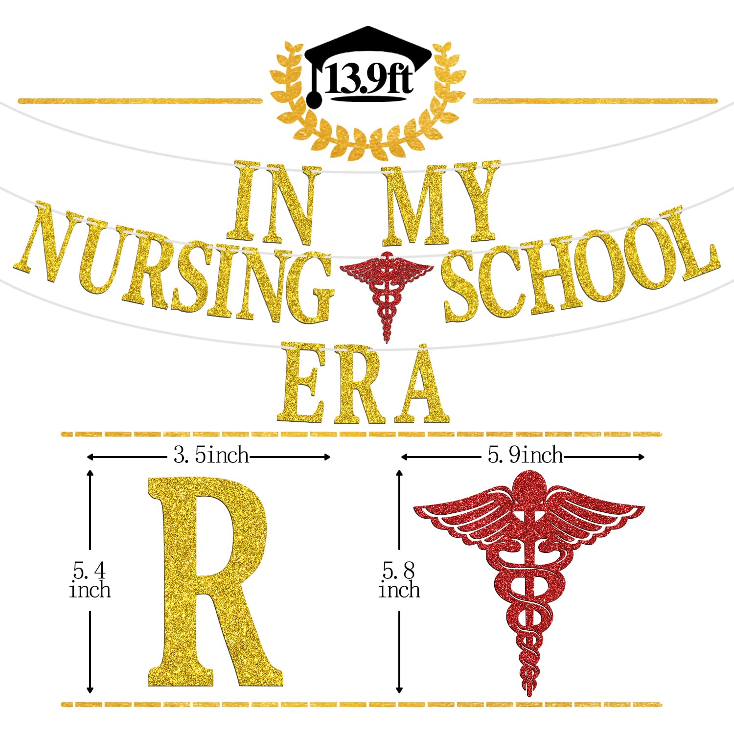 She's Ready To Call The Shots Banner - Nursing School Graduation Party Decor (Red & Black Glitter)
