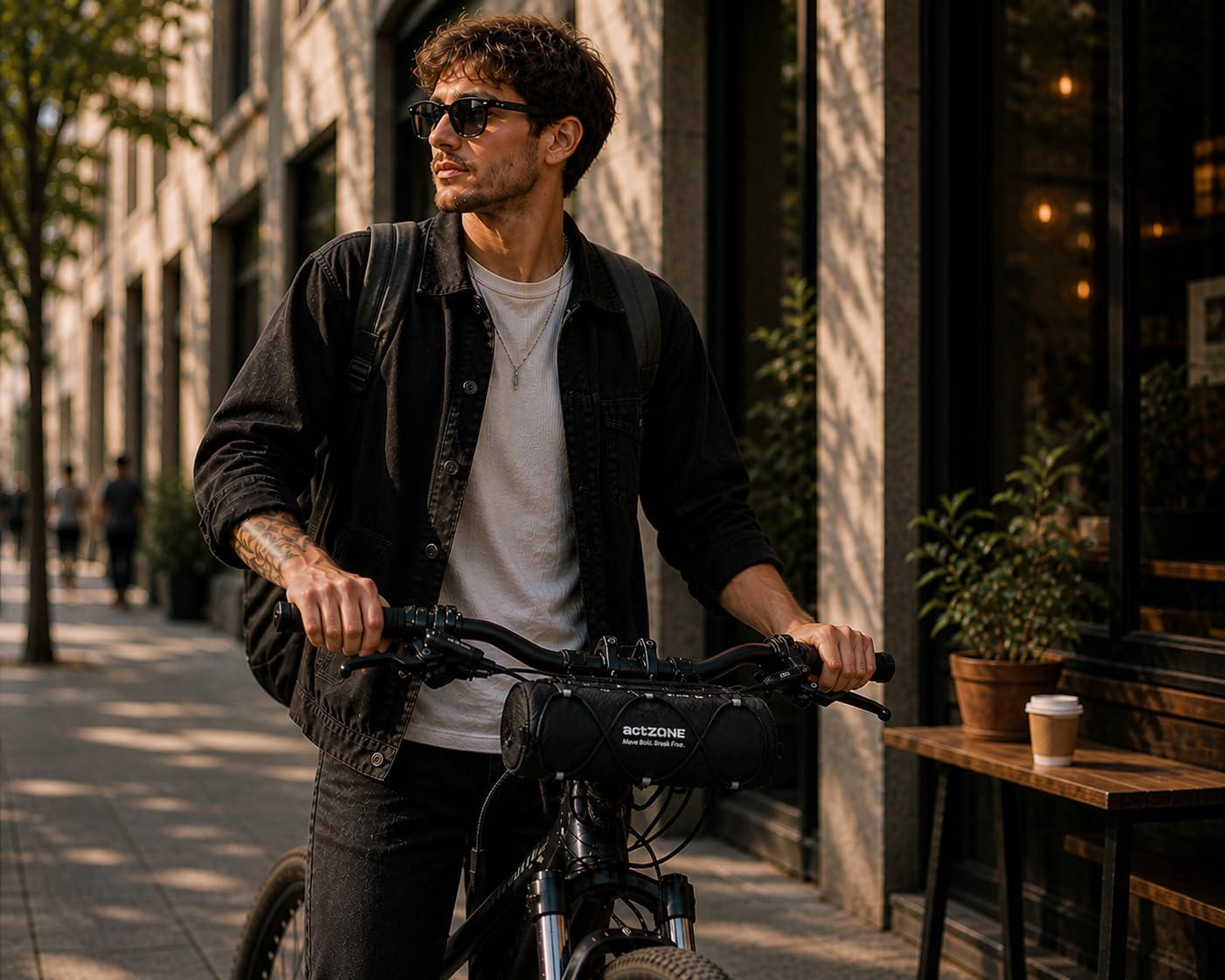 Lenkertasche Fahrrad – Lenkerrolle Für Lenkertasche MTB, Rennrad & Gravelbike | Bike Bag & Handlebar Bag | Bikepacking | Fahrradlenkertasche | 20×10cm | Dark Night Edition