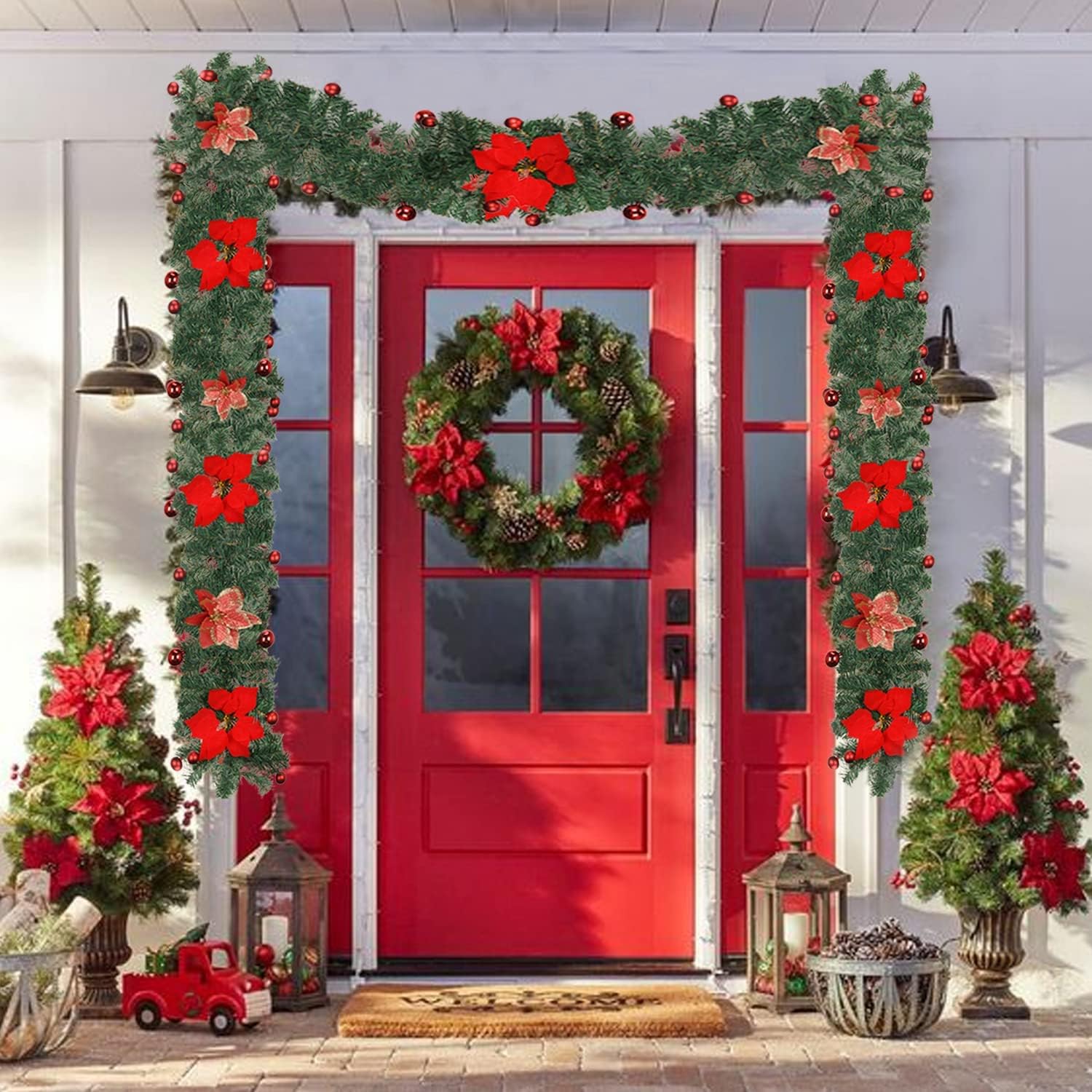 NAHUAA 2.7M Christmas Garland Decoration Artificial Wreath Garland Xmas