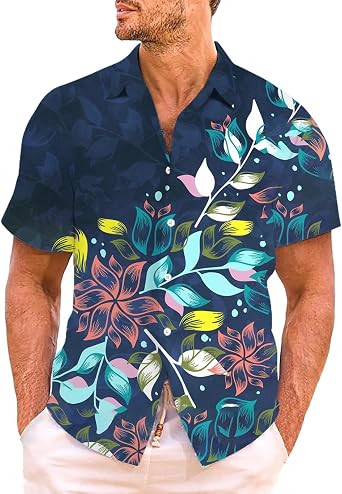 Shirt Men's Shirts Product Category Men Shirts Product Title Men's Casual Shirt in Tropical Style with Trendy Print High-Quality Versatile All-Round Pashion