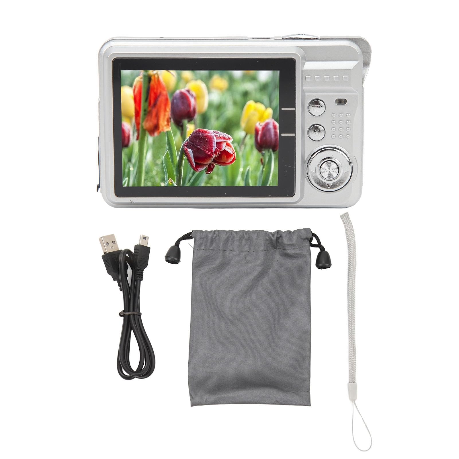 Digital Camera, 48MP HD 2.7 Inch TFT Screen 8X Zoom Autofocus Anti Shake Mini Compact Camera for Travel Photography Teens Silver-picture-30