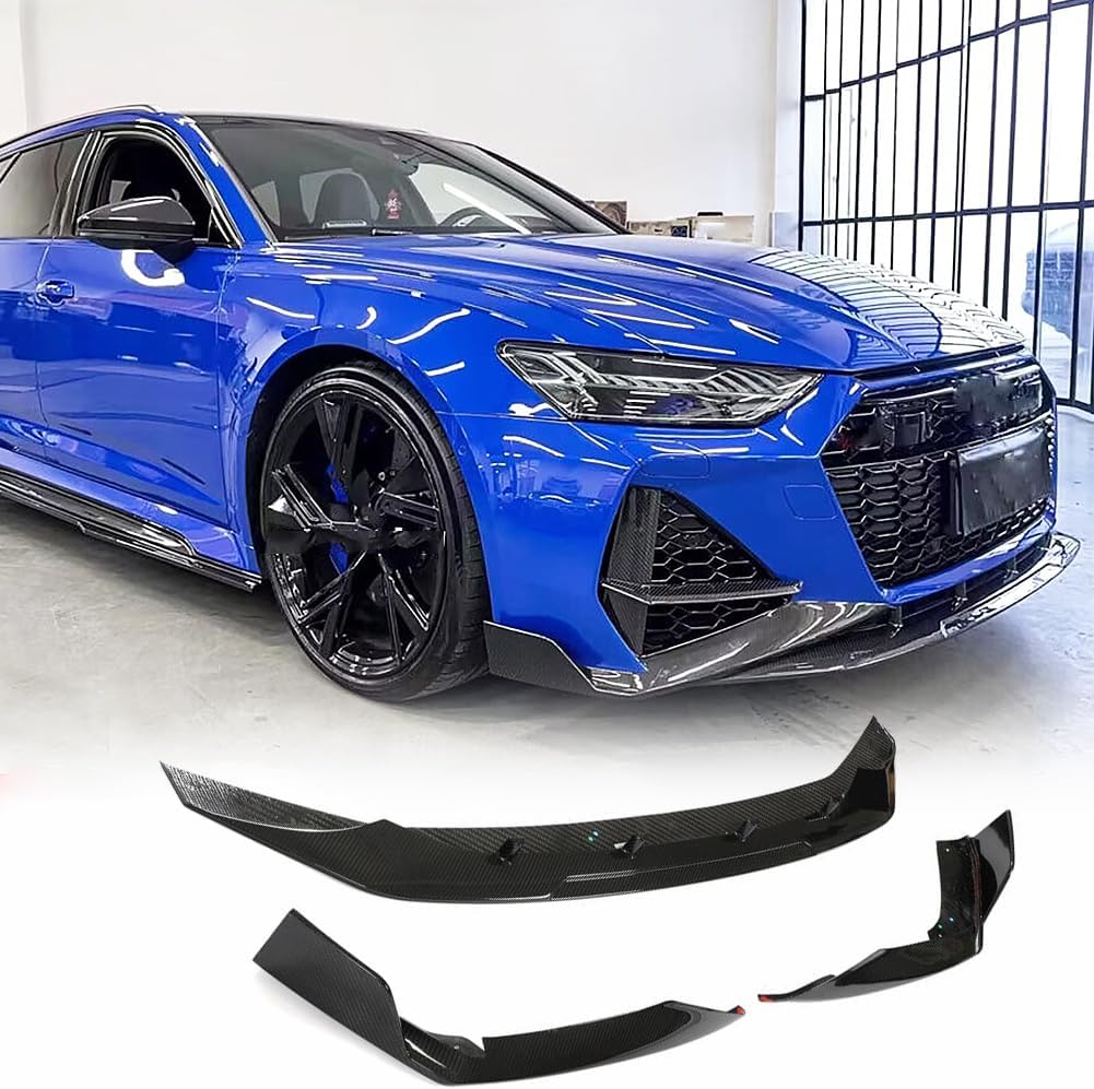 Dry Carbon Fiber Front Bumper Lip for Audi RS6 C8 Avant Wagon 4-Door 2019-2022 Front Chin Spoiler Front Lip Spoiler Factory Outlet