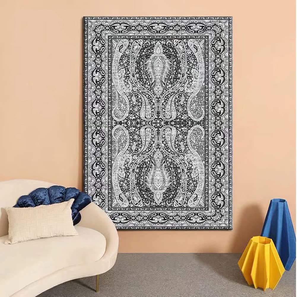 Tapis à poils longs au design minimaliste moderne et détails floraux