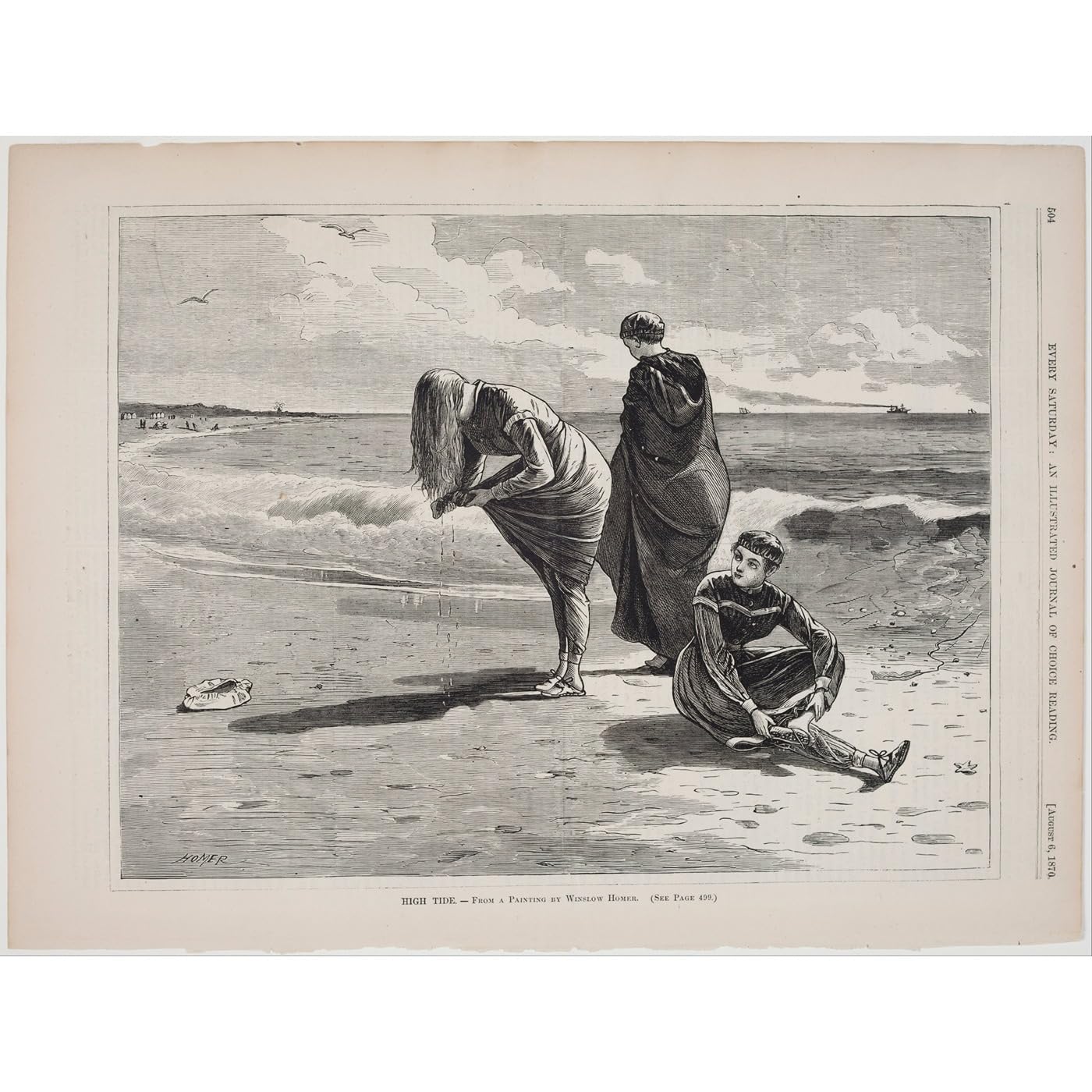 Homer Marée haute Toile grand format anti-ternissement qualité musée 127cm - 2
