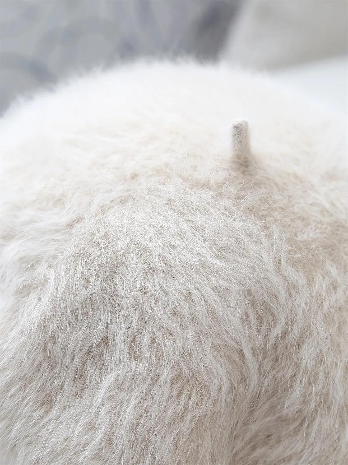 Fur Beret for Women Casual Autumn Winter Artist Painter Hat Soft Furry Headwear