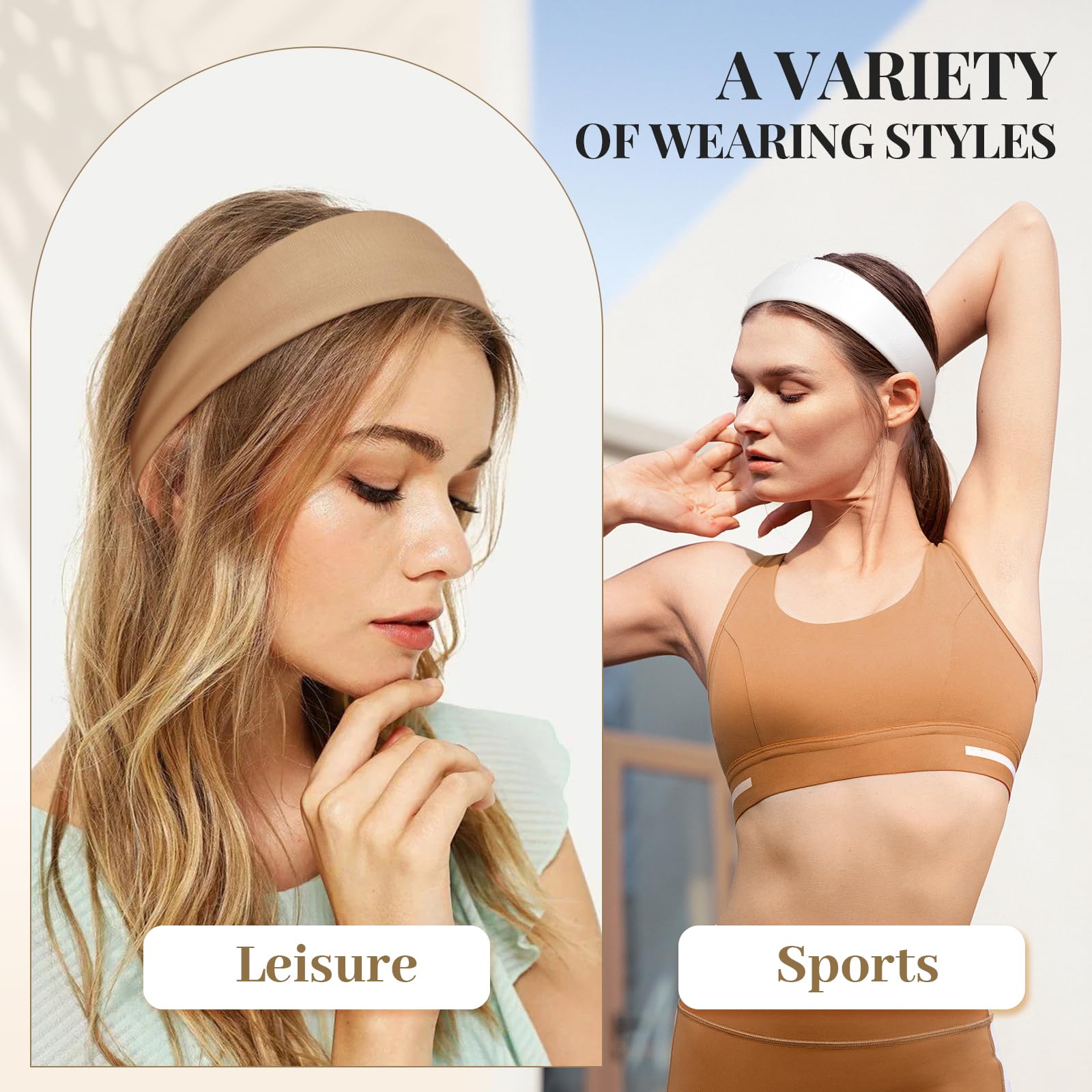 Bandeaux Cheveux Femme 10 Bandeaux Cheveux Trup Femme - Élastique Antidérapant Pour Sport, Yoga, Running - Lot Multicolore Bandeau Peau A Peau