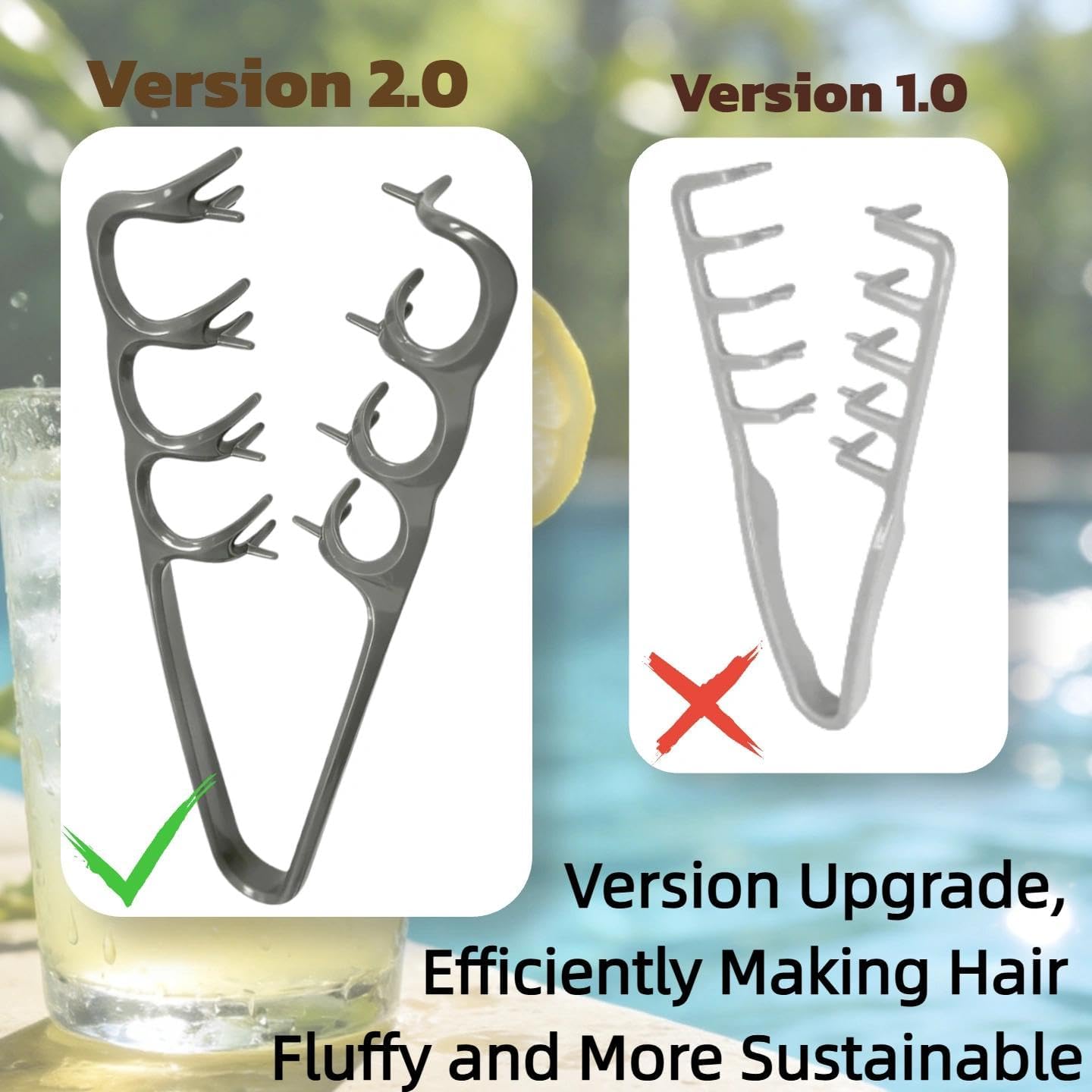 Dual Pack Hair Styling Set: Upgraded 2nd Gen Texturizing Comb & 2-in-1 Volumizing Comb for All Hair Types - Creates Instant Volume, Textured Waves, Smooth Detangling - Ergonomic & Travel-Friendly image 3