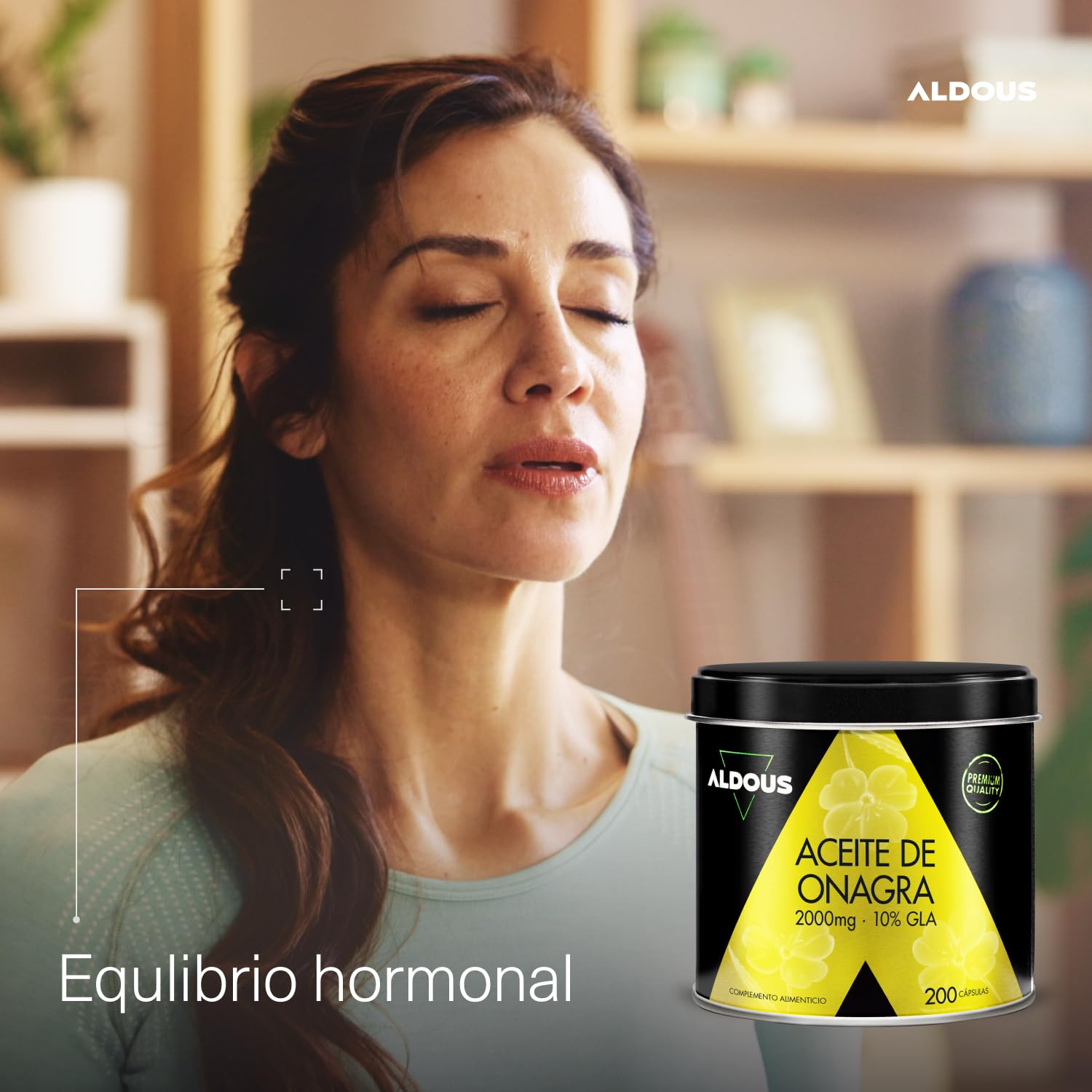 Huile d'onagre Perles 2000 mg avec 10% de GLA 200 mg - 200 gélules molles - Symptômes menstruels Régulateur hormonal féminin - Bien-être et fertilité de la femme - Oméga 6 - Aldous