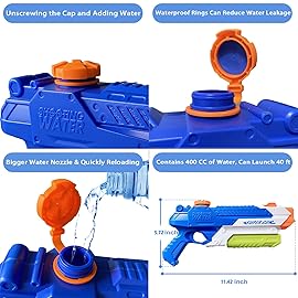 Water Guns for Kids - Summer Soaker Squirt Guns, 400CC/40ft for 3 Years Old and up Boys Girls Adults - 2 Pack Outdoor Toy for Swimming Pool Yard Lawn Beach