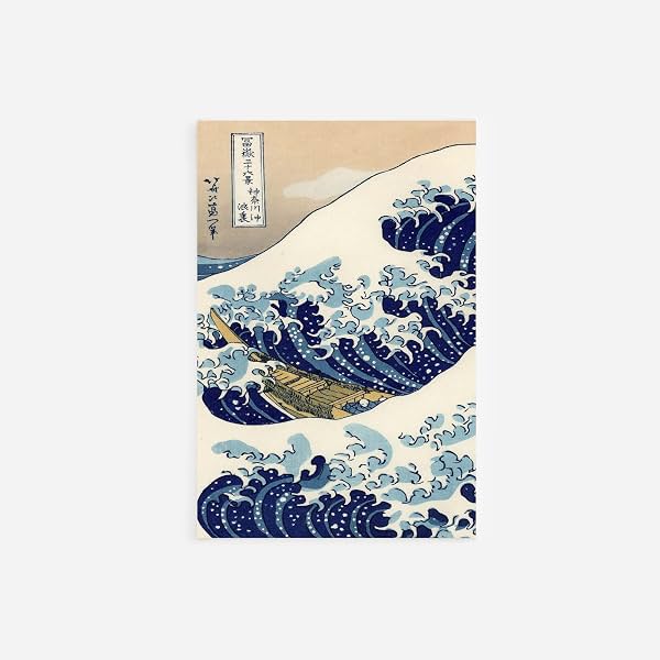Papel Texturizado - Katsushika Hokusai - La Gran Ola Tríptico - 1 de 3 - Impresión de Arte, Póster, Pintura, Foto, Decoración de Pared - Japón, Ukiyo-e, Océano, Azul, Arte - Tamaño: 6 x 4 Pulgadas