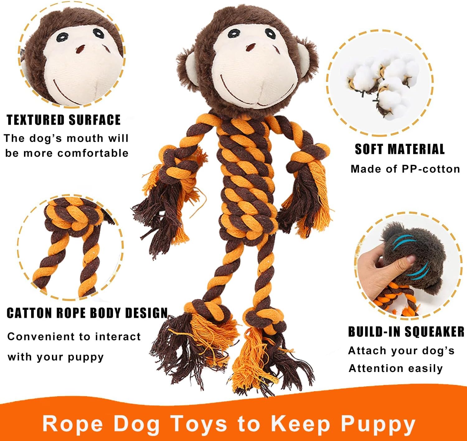 Squeaky Dog Toys for Small, Medium Dogs 4 Pack