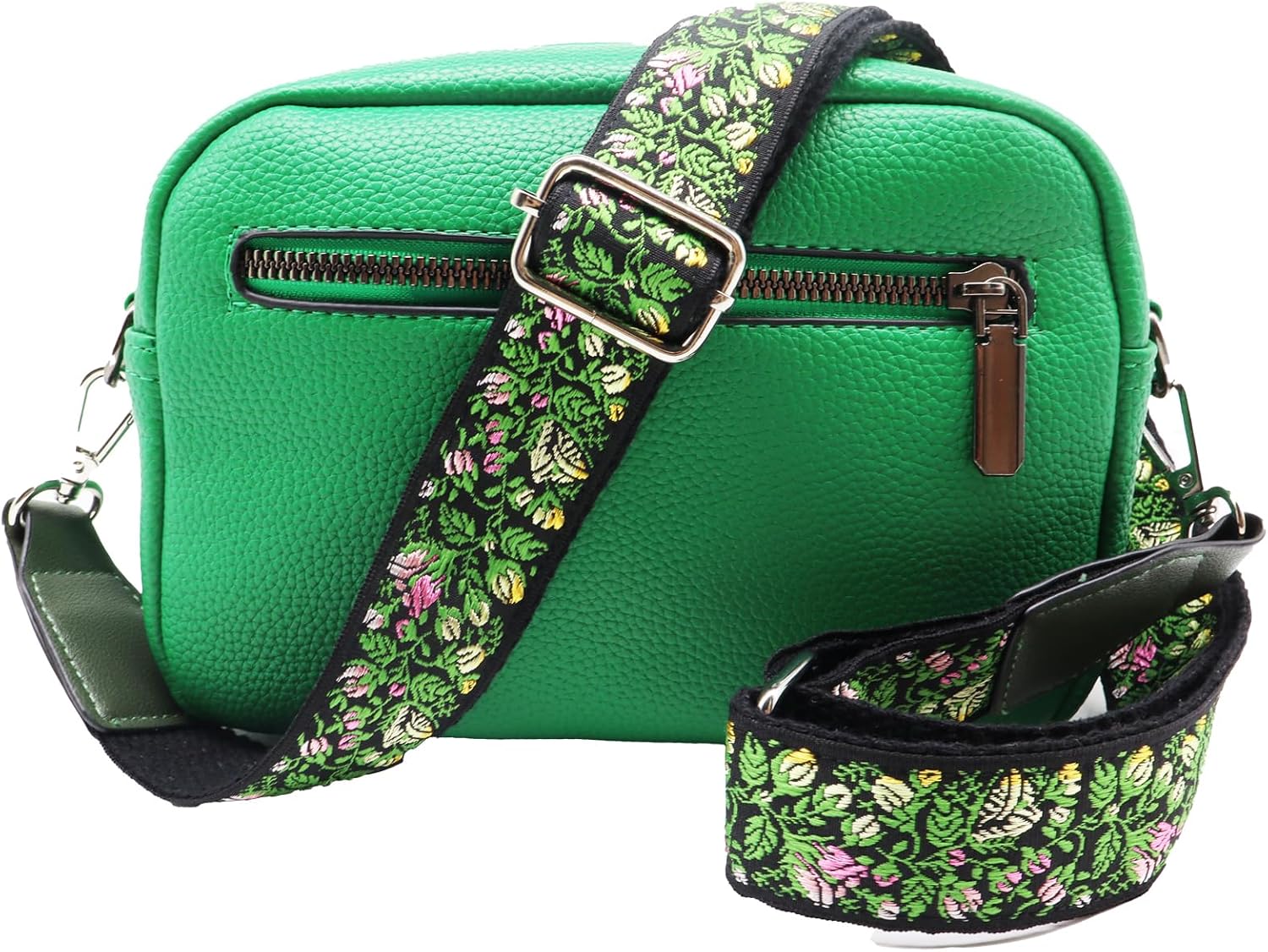 LEMEDE Adjustable Bag Strap 33-54 inch, 1.2 inch Wide Bohemian Purse Straps with PU Leather Ends & Metal Clips, Replacement Crossbody Strap image 4