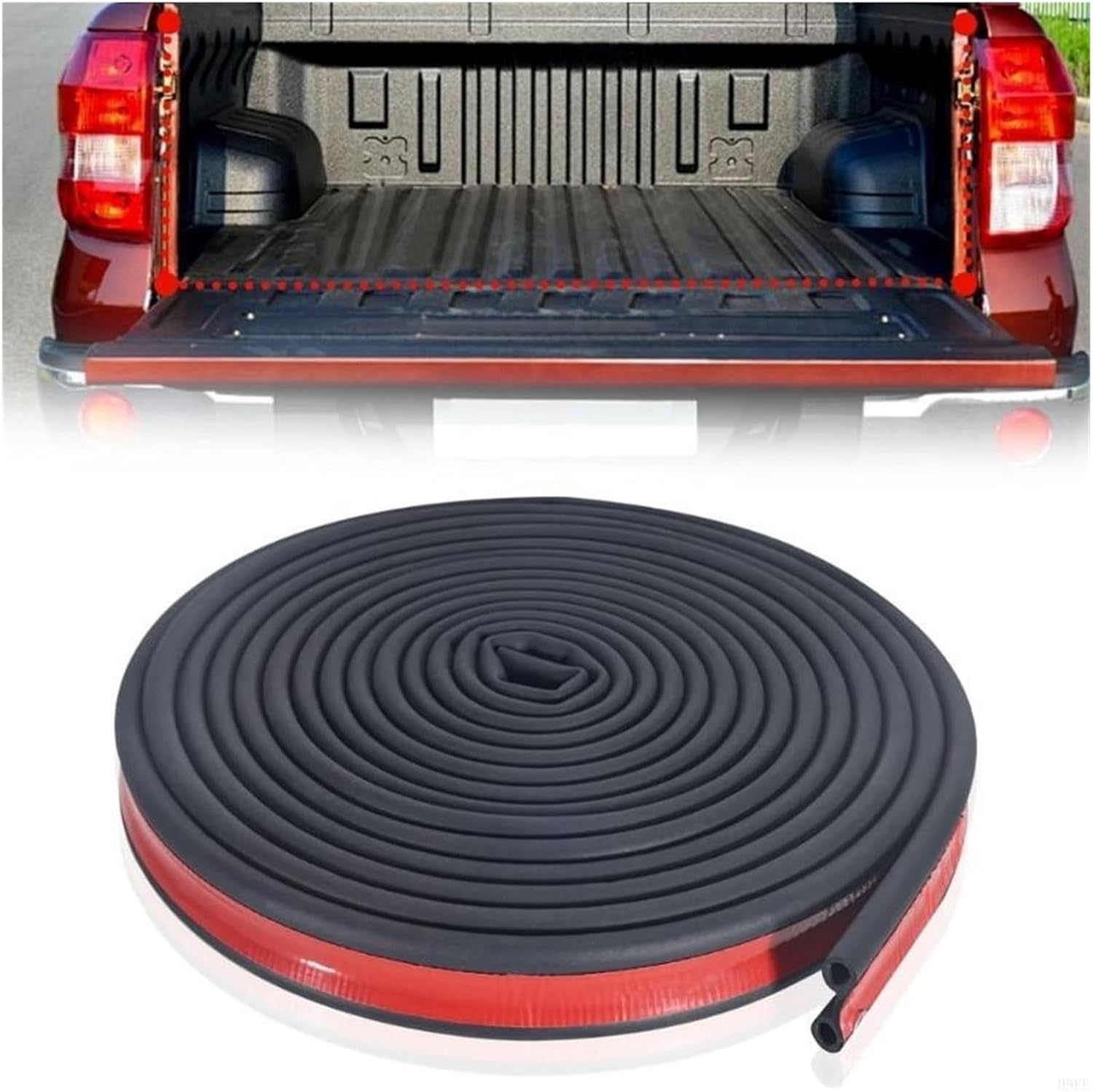 Two Cell Rubber Weather Stripping Dustproof Tailgate Seal Most Truck Campers H9EE(12 meters)