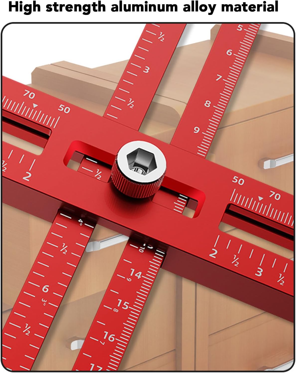 Adjustable Cabinet Hardware Jig Template Tool, Aluminum Alloy Handle for Drawer Woodworking Punch Position, Inch mm Sizes, Clear Marking, Accurate Movement, Easy Hole Control