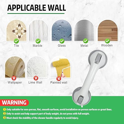 Miniatura 3 de iHave Asa de ducha  Barras de agarre de 12 pulgadas para tinas y duchas  Accesorios de seguridad para bañera para ancianos, personas mayores,