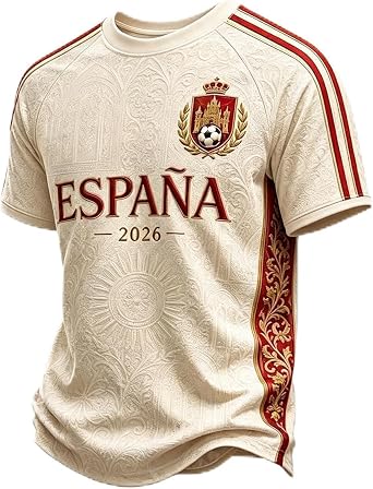 Mens Spain World Soccer Cup Jersey 2026 Short Sleeve Team Shirts | Breathable Spain Soccer Jersey, Spain National Team Jersey, Espana Football Shirt, Men Short Sleeve Soccer Fan Tops