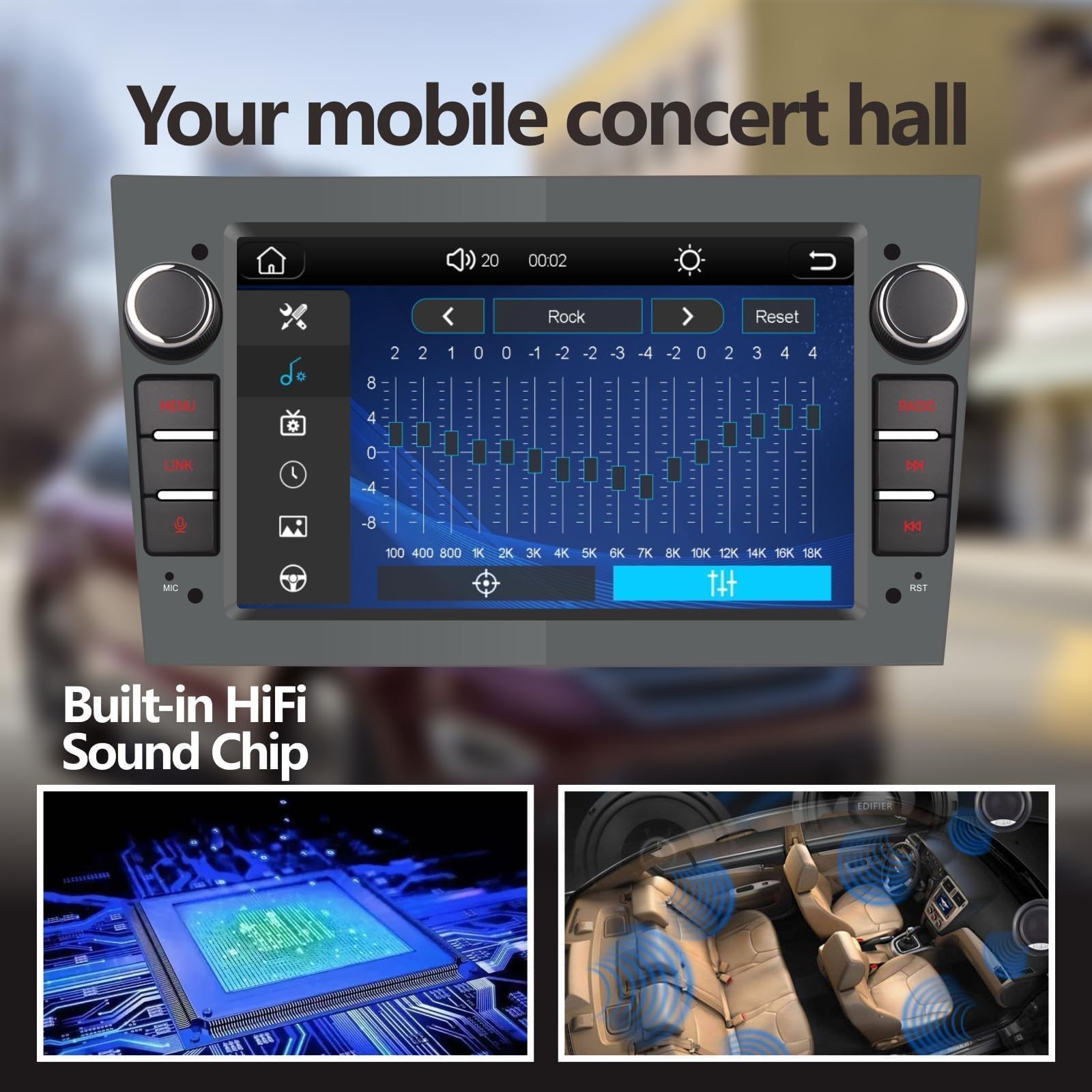 LXKLSZ Autoradio compatibile con Wireless Carplay/Android Auto per OPEL Antara Corsa con touch screen da Bluetooth/Mirror Link/Controllo del volante/Telecamera per retromarcia Colore grigio