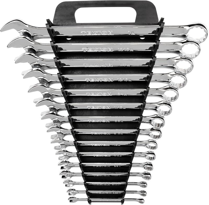 TEKTON Combination Wrench Set, 15-Piece (1/4-1 in.) - Holder | 18772