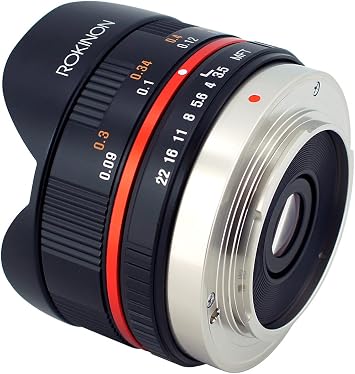 Rokinon FE75MFT-B 7.5mm F3.5 UMC Fisheye Lens for Micro Four Thirds (Olympus PEN and Panasonic), Black