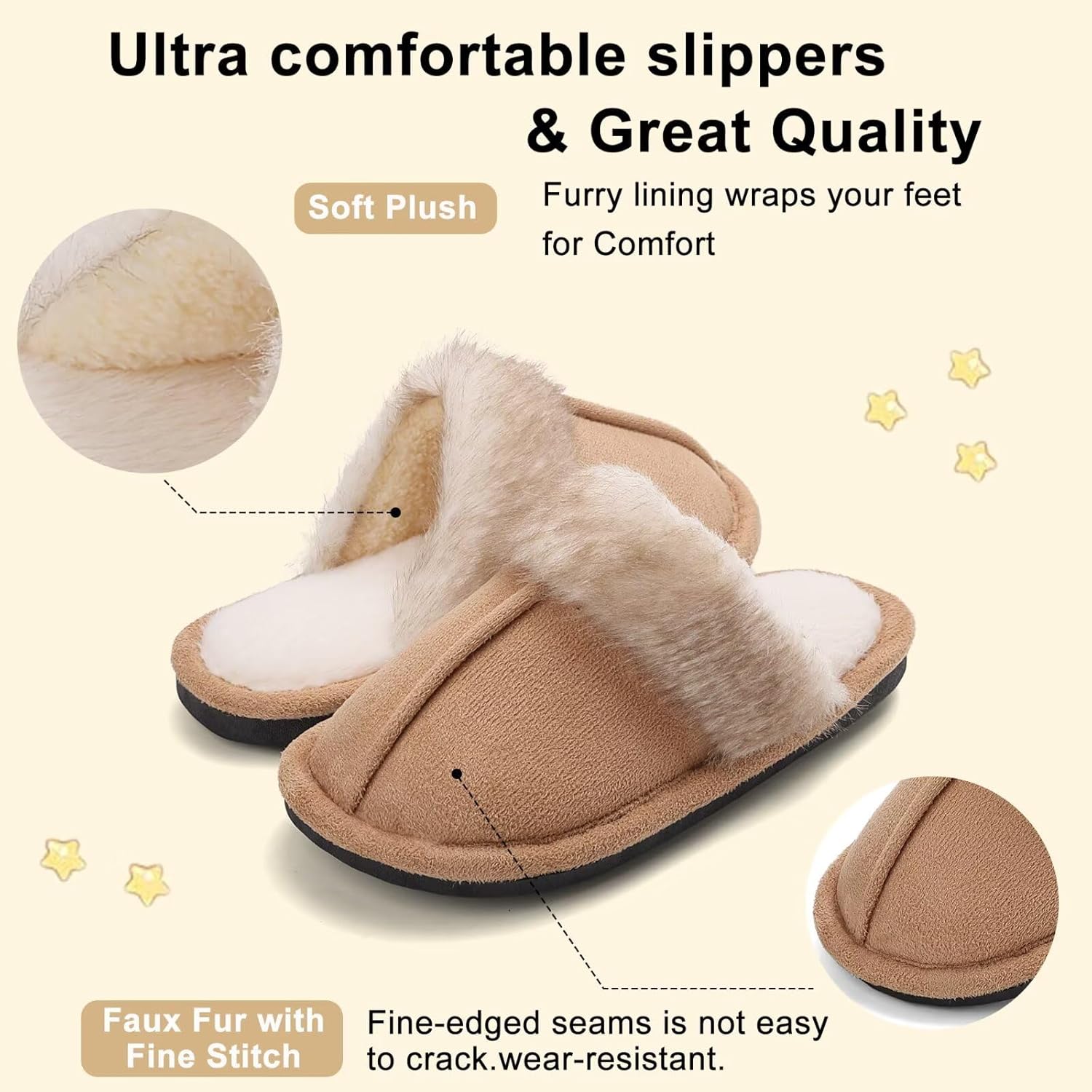 EQW Kids Slippers for Girls Boys - Warm Memory Foam Non-Slip Fuzzy House Shoes, Soft Plush Indoor Bedroom Slides - Image 7