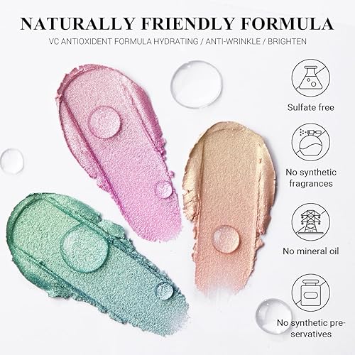 Miniatura 4 de LUXAZA 3 lápices de sombra de ojos color crema, lápices de sombra de ojos de larga duración, color neón