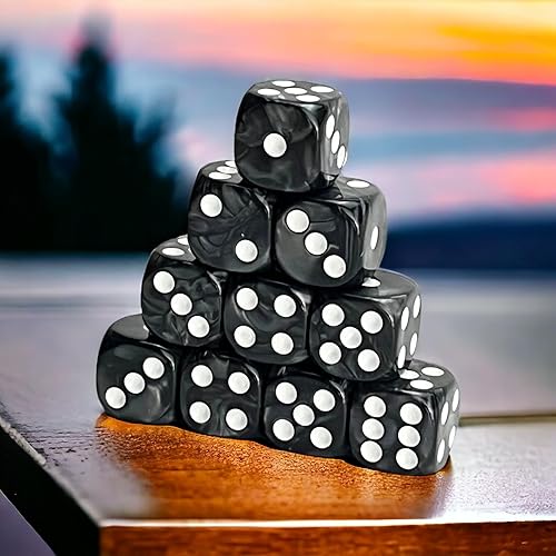 Vista 26 de Luck Lab Paquete de 10 dados D6 – Dados acrílicos para juegos de mesa y juegos de mesa RPG MTG DND (perla morado)