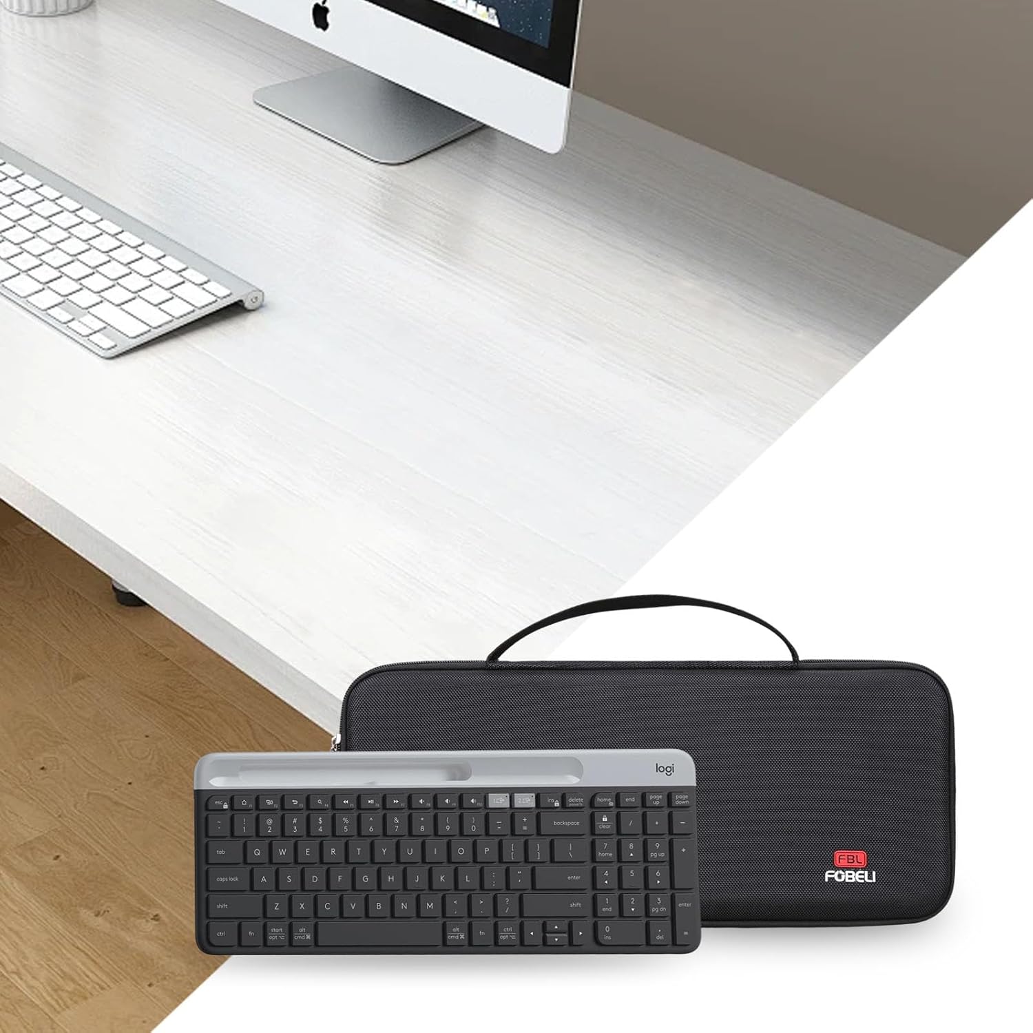 FBLFOBELI Hard Keyboard Case Compatible with Logitech K580 K585 and Logitech MK470 Slim Wireless Keyboard (Black, Case Only) - Image 7