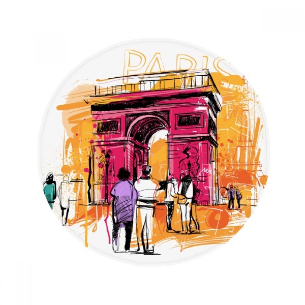 Tapis de sol Arc de Triomphe Paris rond antidérapant pour salle de bain