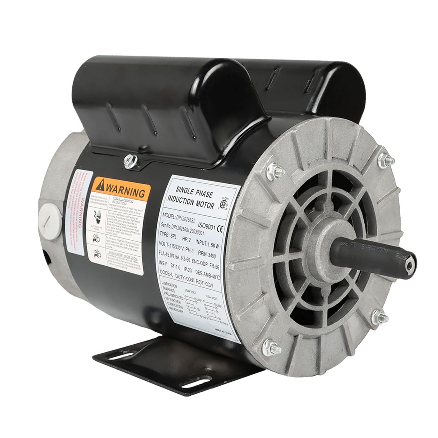 genrics air compressor motor 2 hp spl motor 56 frame 5/8 inch shaft 115/230 v