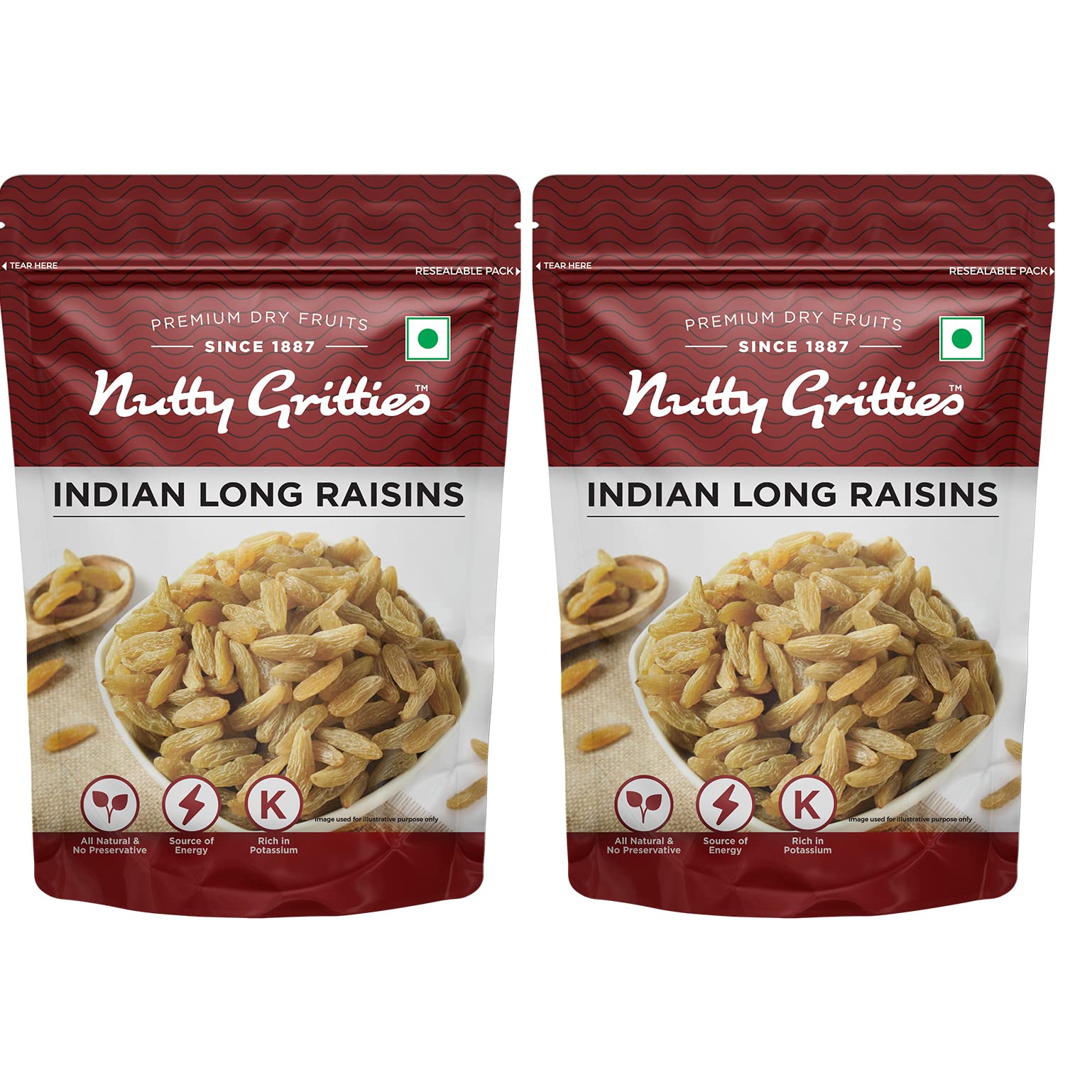 NUTTY GRITTIES Indian Green Fresh Raisins Kishmish-Long Kismis, (Pack Of 2200 Grams Each) (B07KN2F5J1) Amazon Price History, Amazon Price Tracker