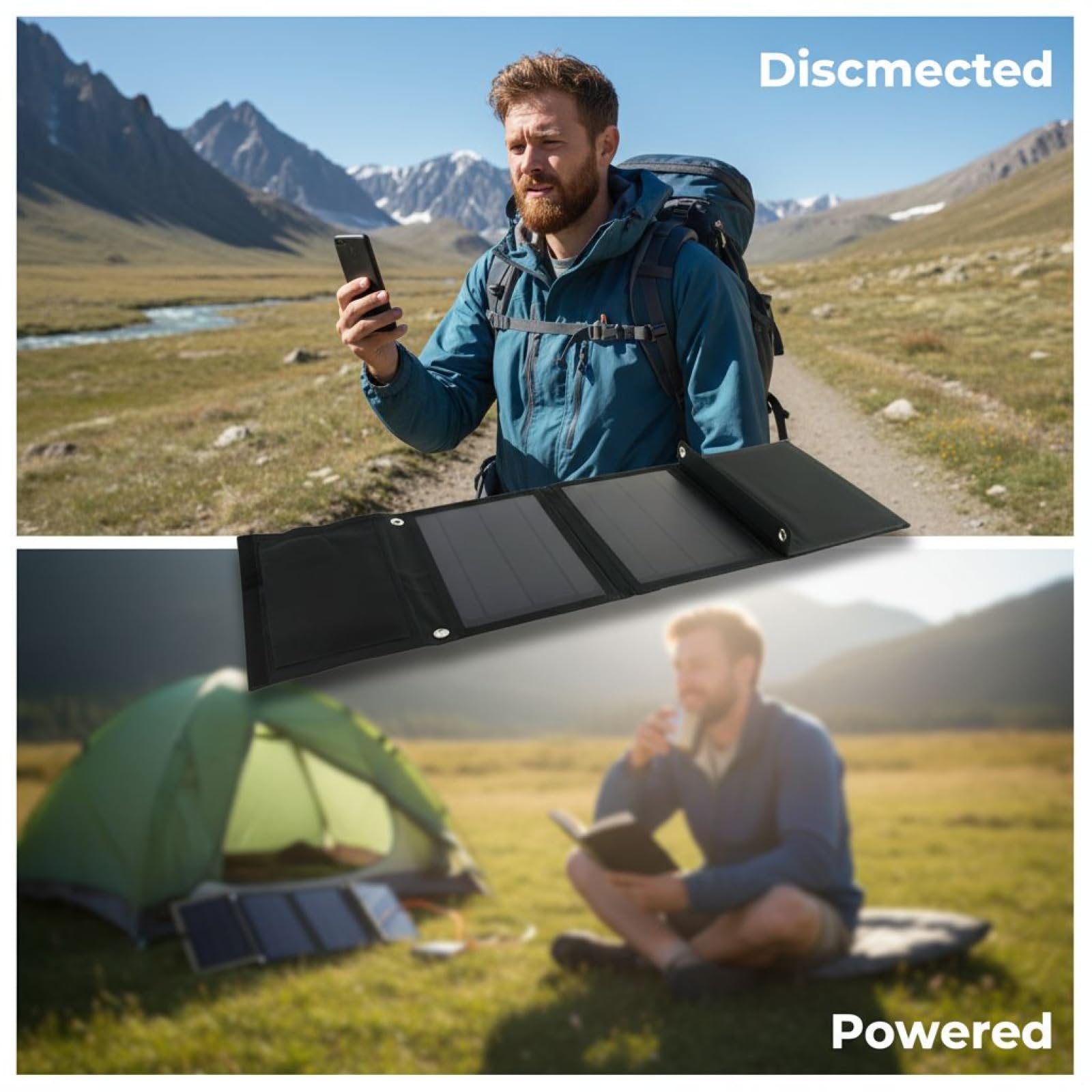 Caricatore pieghevole da 28 W, caricatore solare portatile, caricabatterie fotovoltaico in silicone monocristallino per campeggio, escursionismo, viaggi, telefono cellulare e tablet
