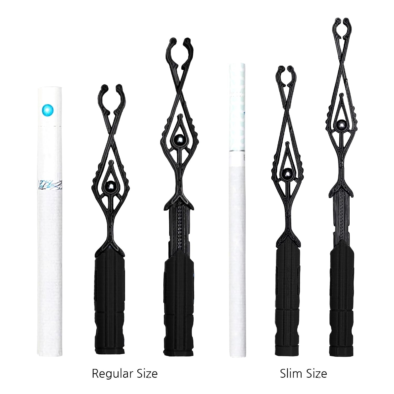 2 Pieces Cigarette Holders Length-Adjustable Functional Release Clamp Stick Fits Regular, Slim Size Tobacco (Regular)