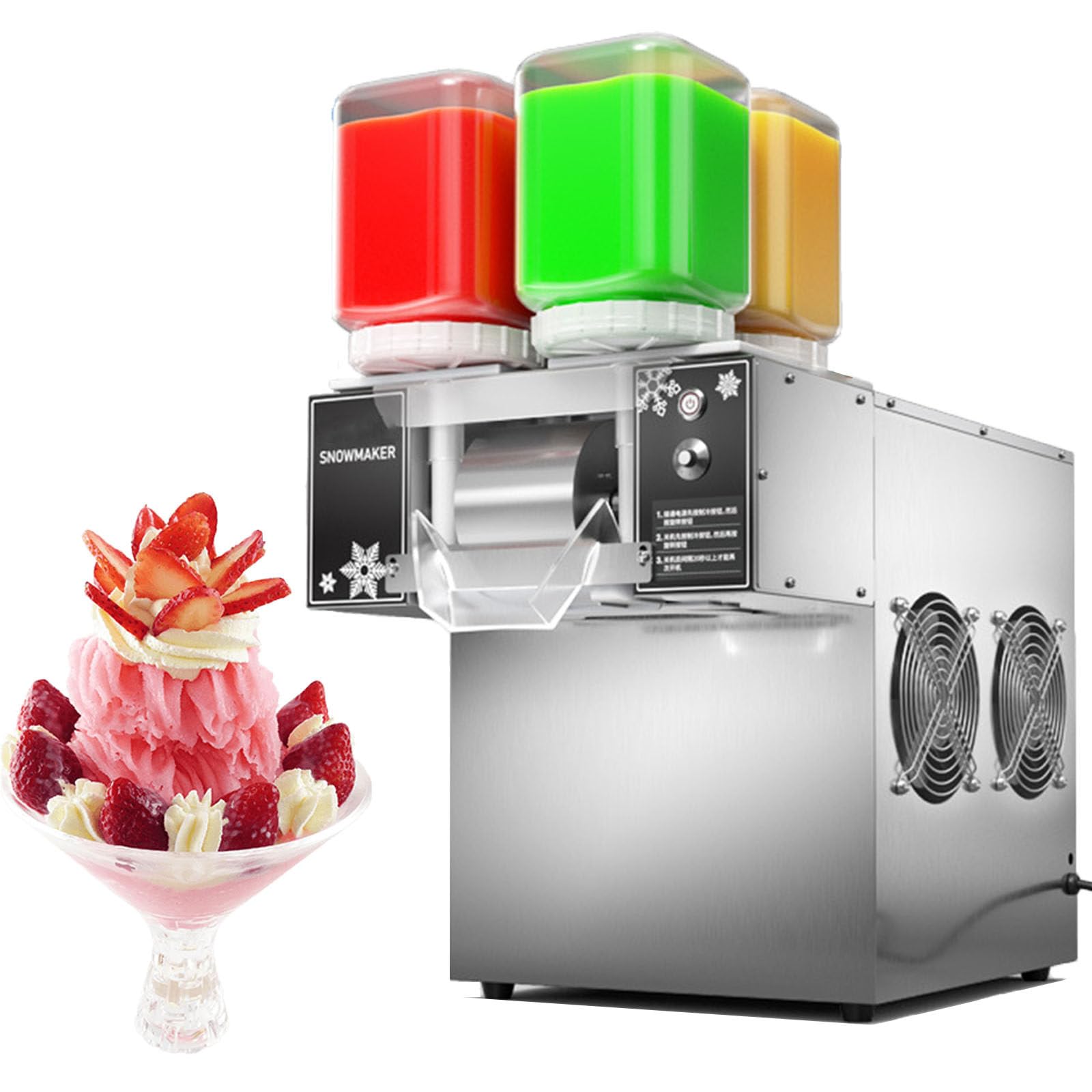 PtaTritious 750W/1200W Snowflake Ice Maker, 120/180kg Commercial Tabletop Electric Snowflake Crusher, Shaved Speed Adjustable Machine,Snow Cone Maker 750W