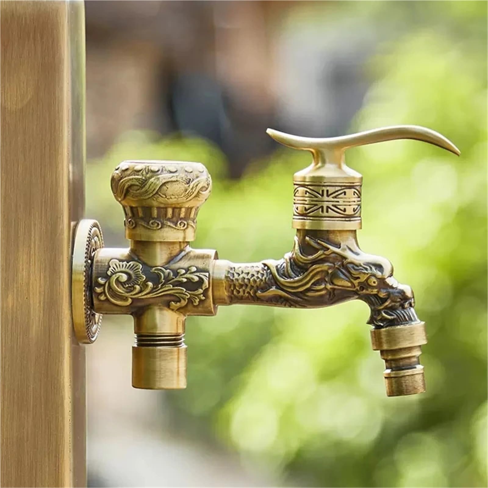 Wasserhähne im Freien Garten-Wasserhahn, Bodenbelag, for den Außenbereich, Edelstahl, Messingmaterial, Wasserhahn, Anti-Kaltwasch-Bearbeitungsset(Style01)