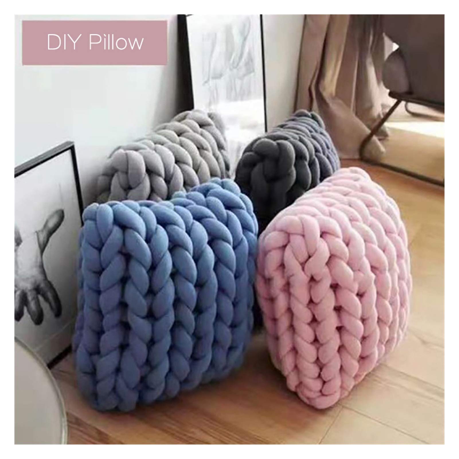 Gruba włóczka 500g/kulka Szerokość 3cm Super gruba gruba włóczka DIY Gruby ręcznuba gruba włóczka DIY Gruby ręczny kosz na koce Poduszka Ramię Włóczka Gruba miękka włóczka (Kolor: NO1) (No8)