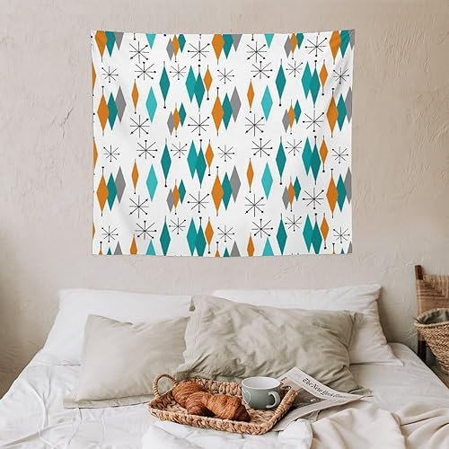 Miniatura 59 de Tapiz floral retro de los años 60 y 70, diseño hippie de primavera Groovy Flower Power Flower Boho para colgar en la pared, arte neutro para Hippie